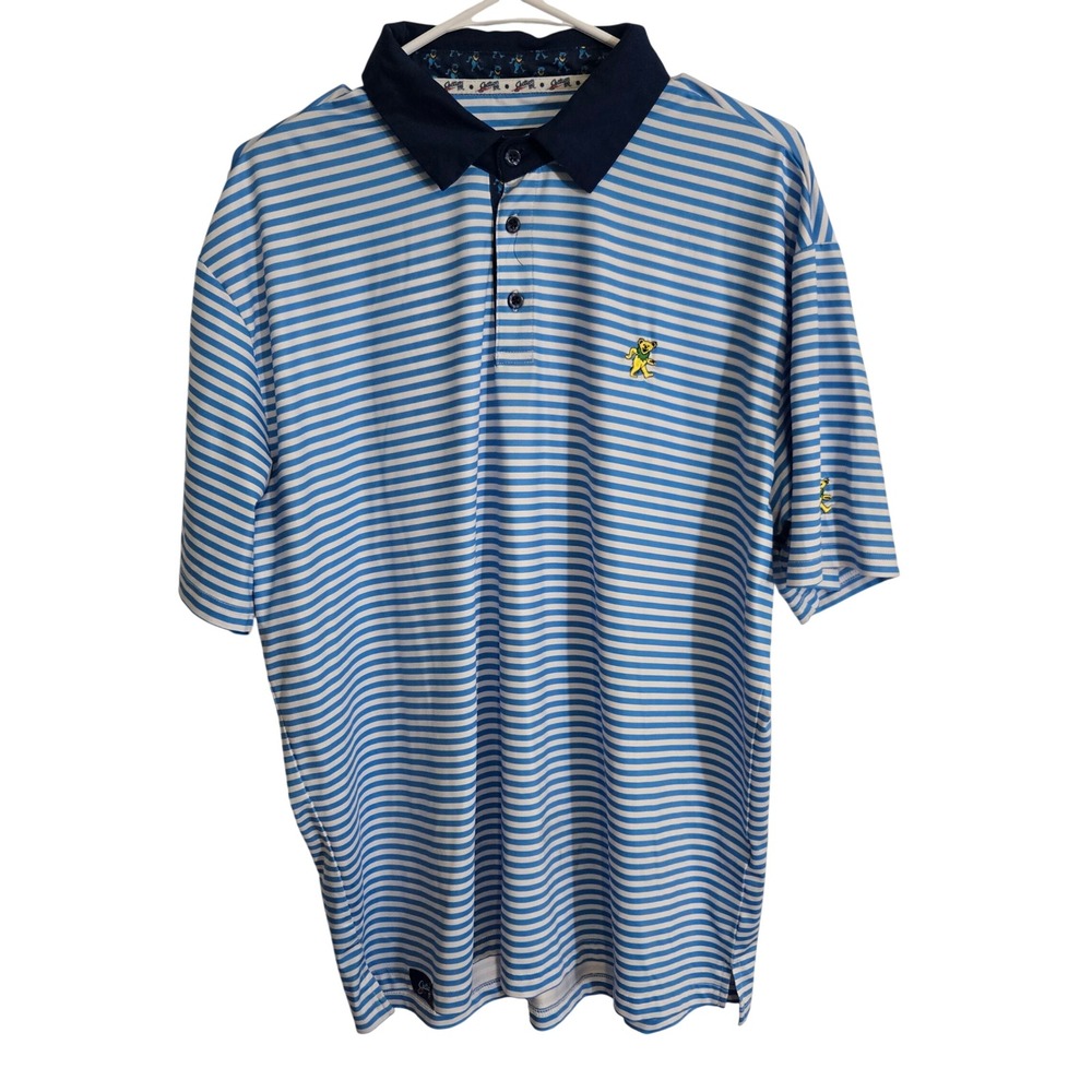 Grateful Dead x Section 119 Polo Shirt Men's XL Bear Print Golf Performance